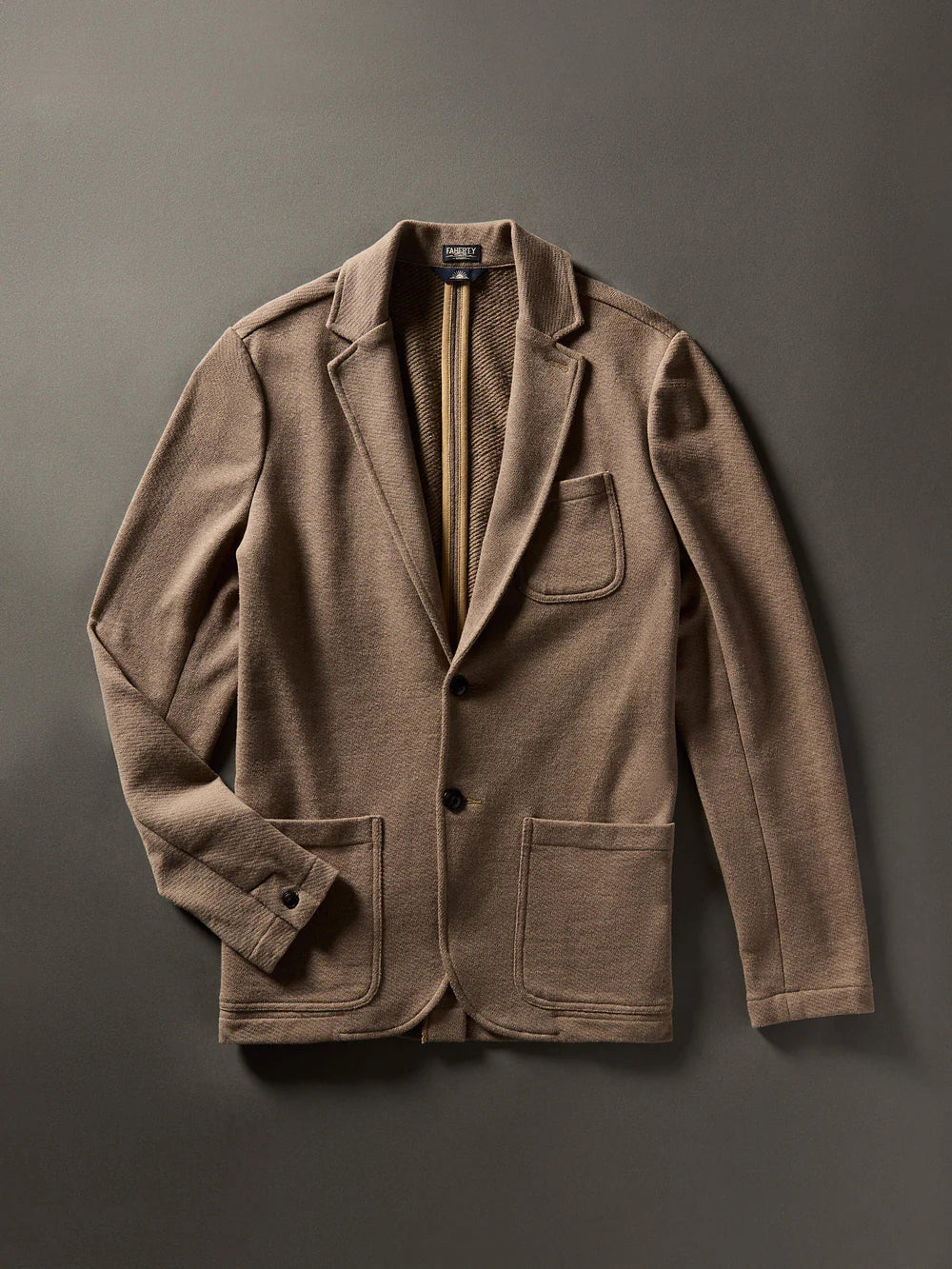FAHERTY INLET KNIT BLAZER IN WALNUT MELANGE in WALNUT MELANGE — main product view