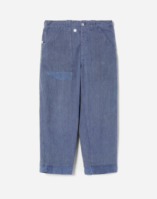 RE/DONE - RE/DONE UPCYCLED SWISS DECK TROUSERS IN ASSORTED BLUE - Rent With Thred