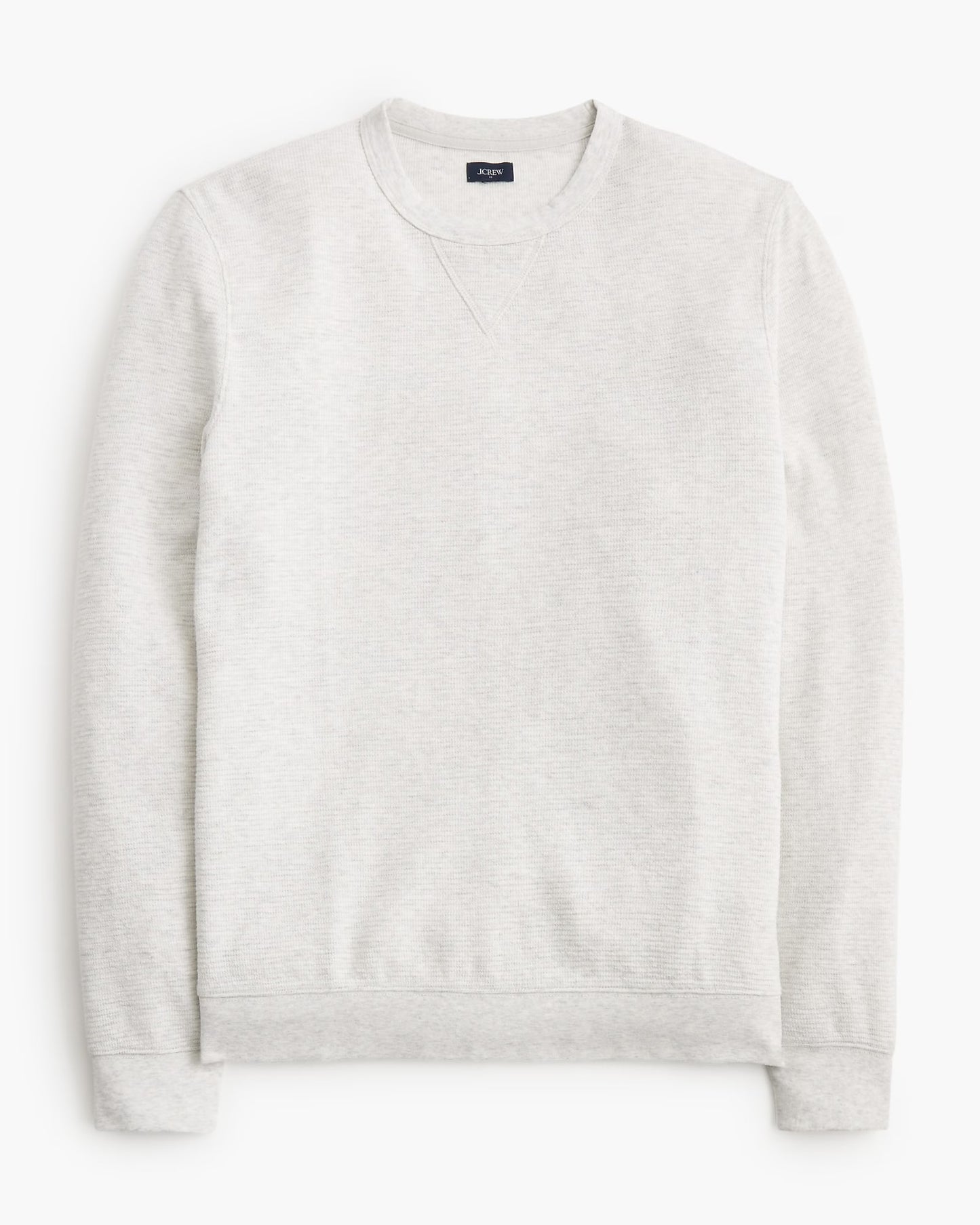 J CREW WAFFLE-KNIT CREWNECK SWEATSHIRT IN HEATHER MIST