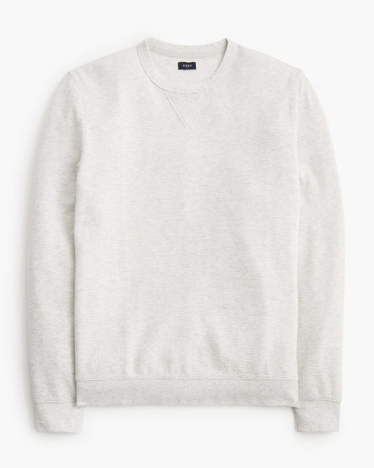 J CREW WAFFLE-KNIT CREWNECK SWEATSHIRT IN HEATHER MIST