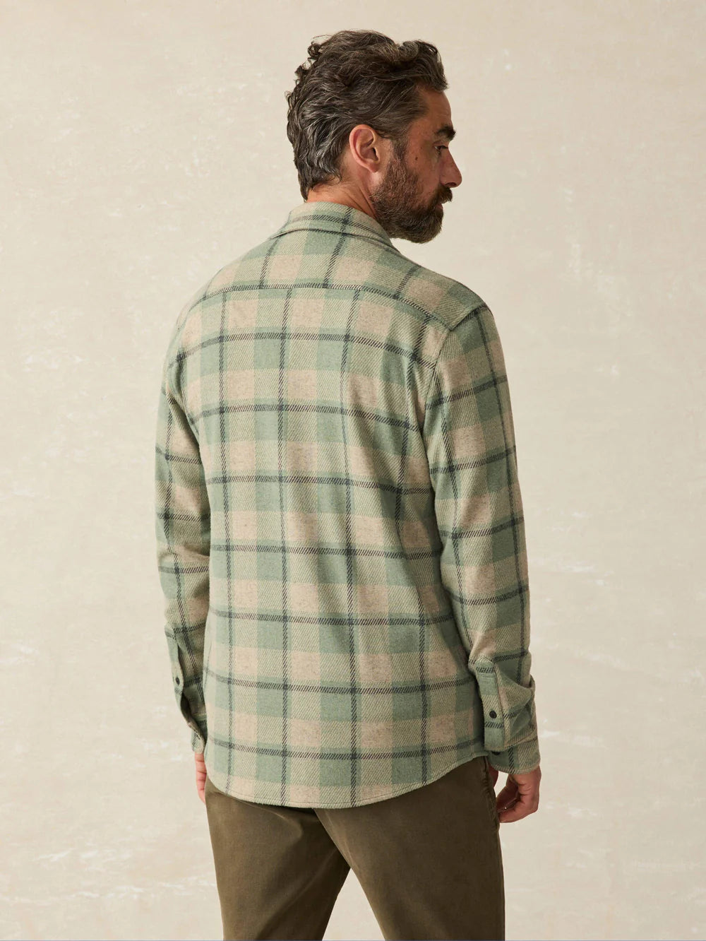 FAHERTY LEGEND SWEATER SHIRT IN FOREST DRIVE PLAID