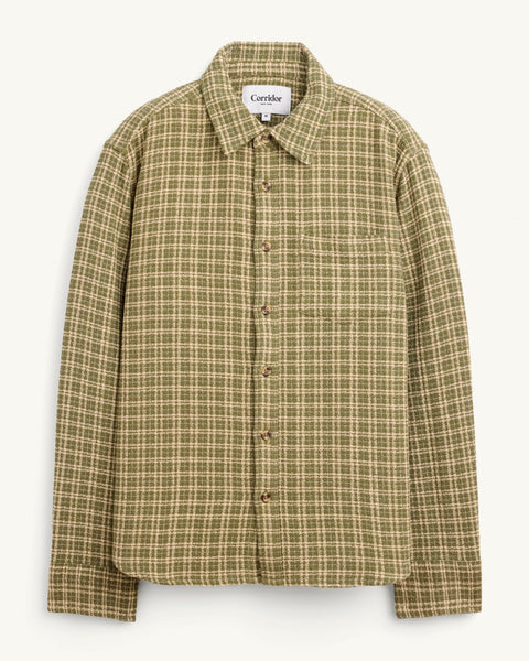 CORRIDOR REVERSE TWEED LS SHIRT IN GREEN