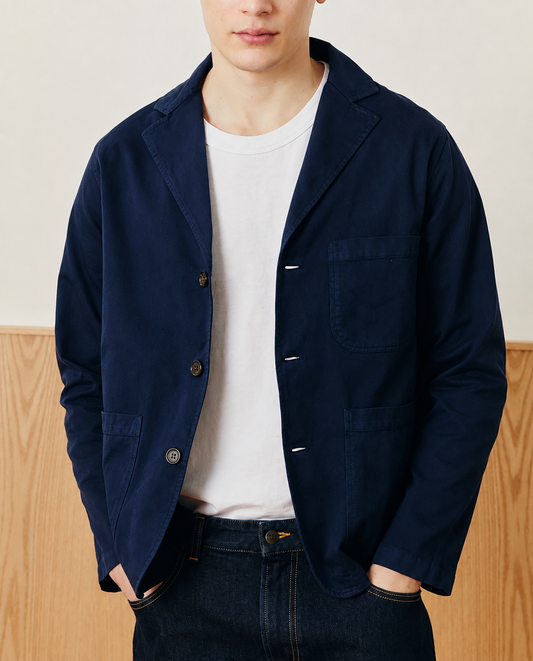 CORRIDOR TWILL BLAZER IN NAVY