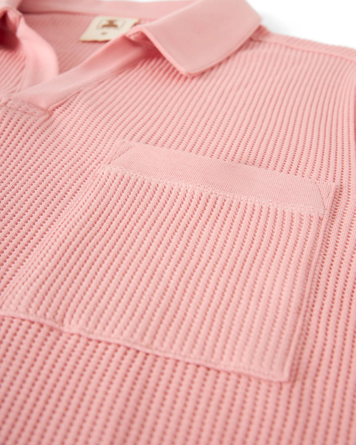 DANDY DEL MAR CANNES WAFFLE KNIT SHIRT IN SPANISH ROSE in SPANISH ROSE — view 3