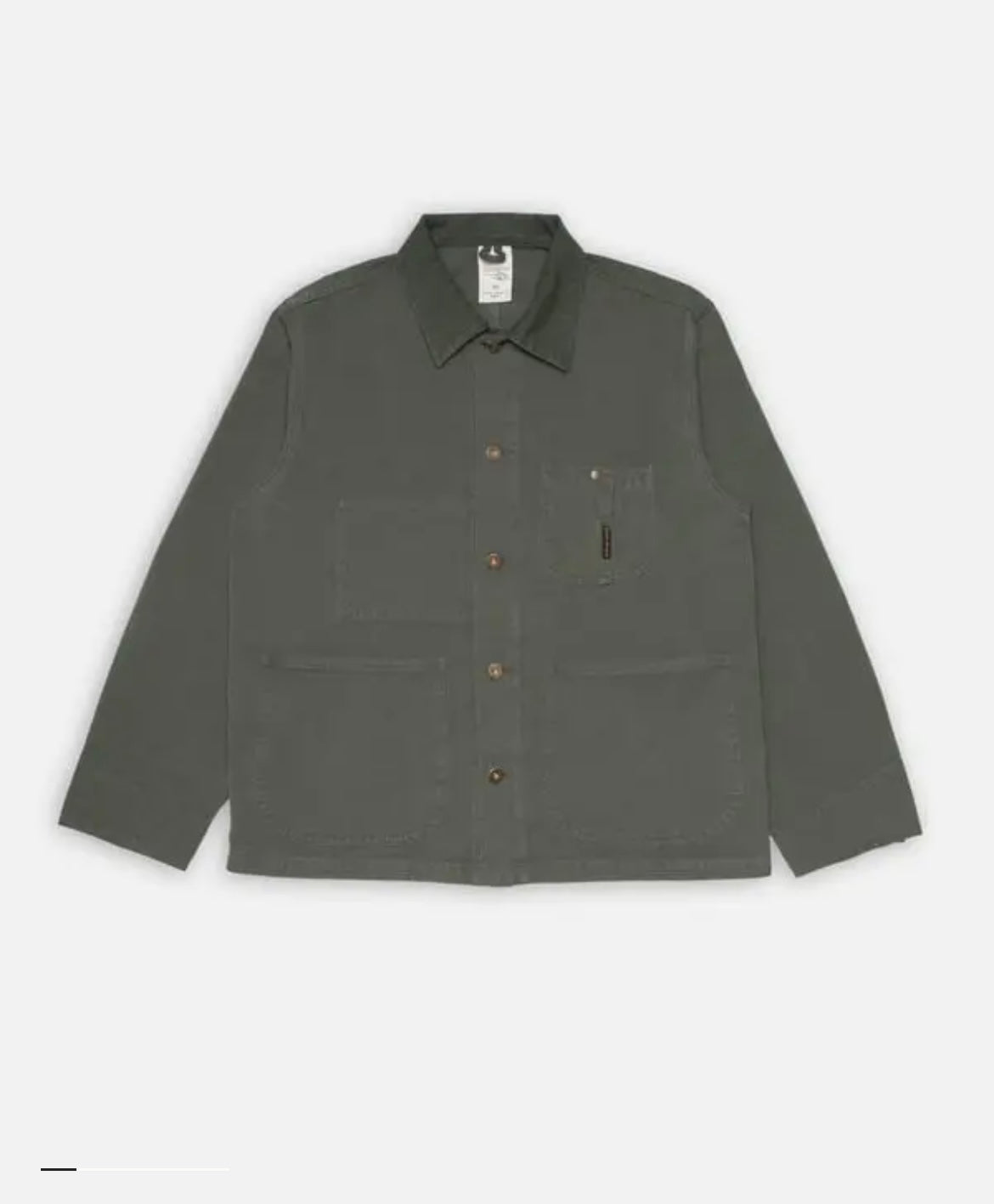 Nudie Jeans NUDIE JEAN HOWIE CHORE JACKET IN DUCK CANVAS GREEN in DUCK CANVAS GREEN — main product view