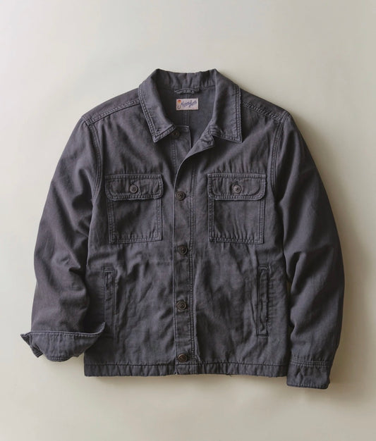 MARINE LAYER PATRICK OVERSHIRT IN FADED BLACK