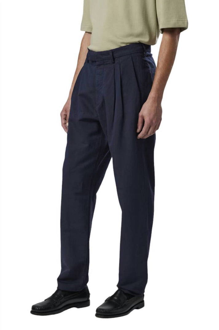 NN07 FRITZ TWEED TROUSERS IN NAVY