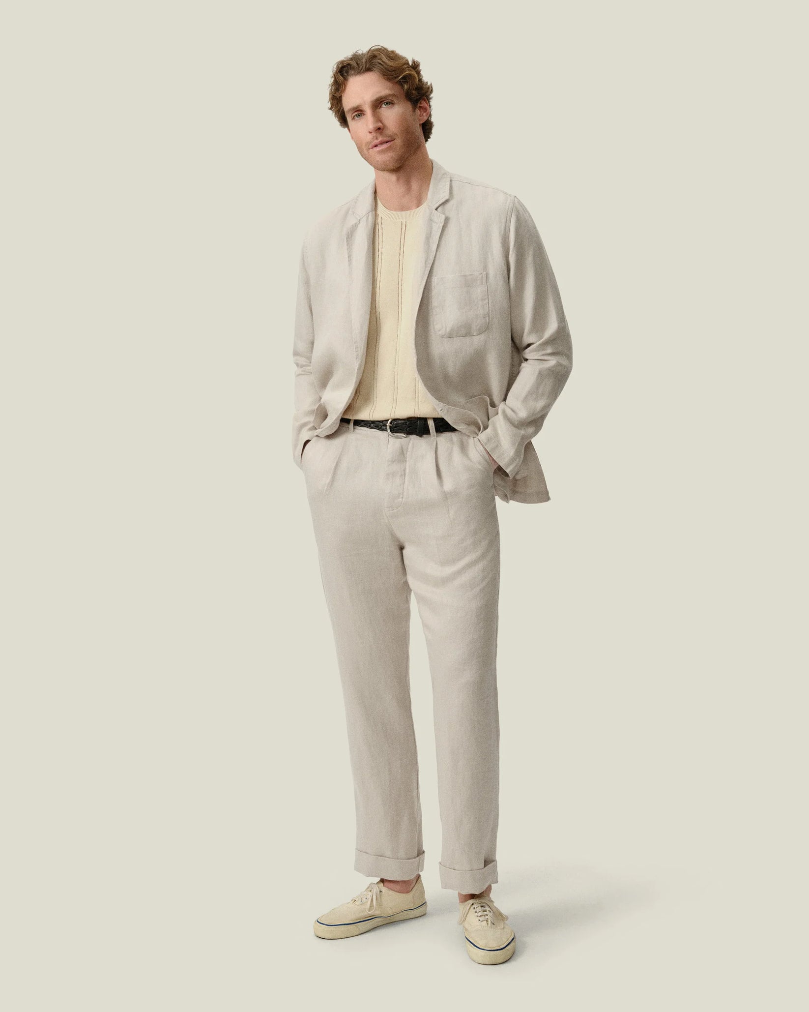 ALEX CRANE ALTA TROUSER IN BONE in BONE — view 2