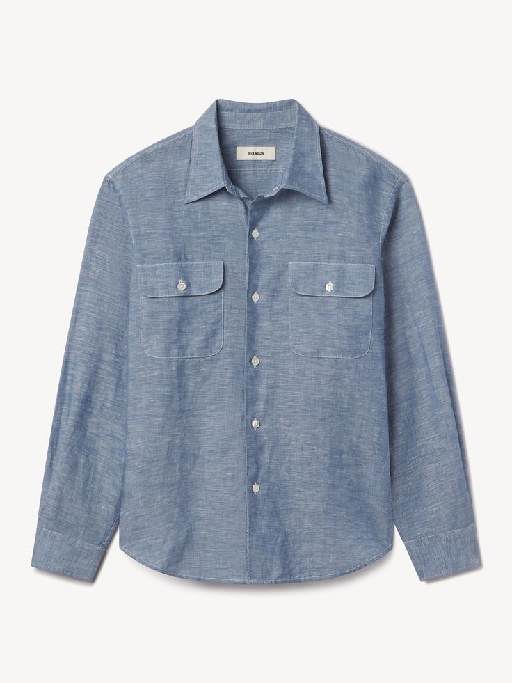 BUCK MASON END-ON-END BREEZE COTTON SHIRT IN CHAMBRAY in CHAMBRAY — main product view