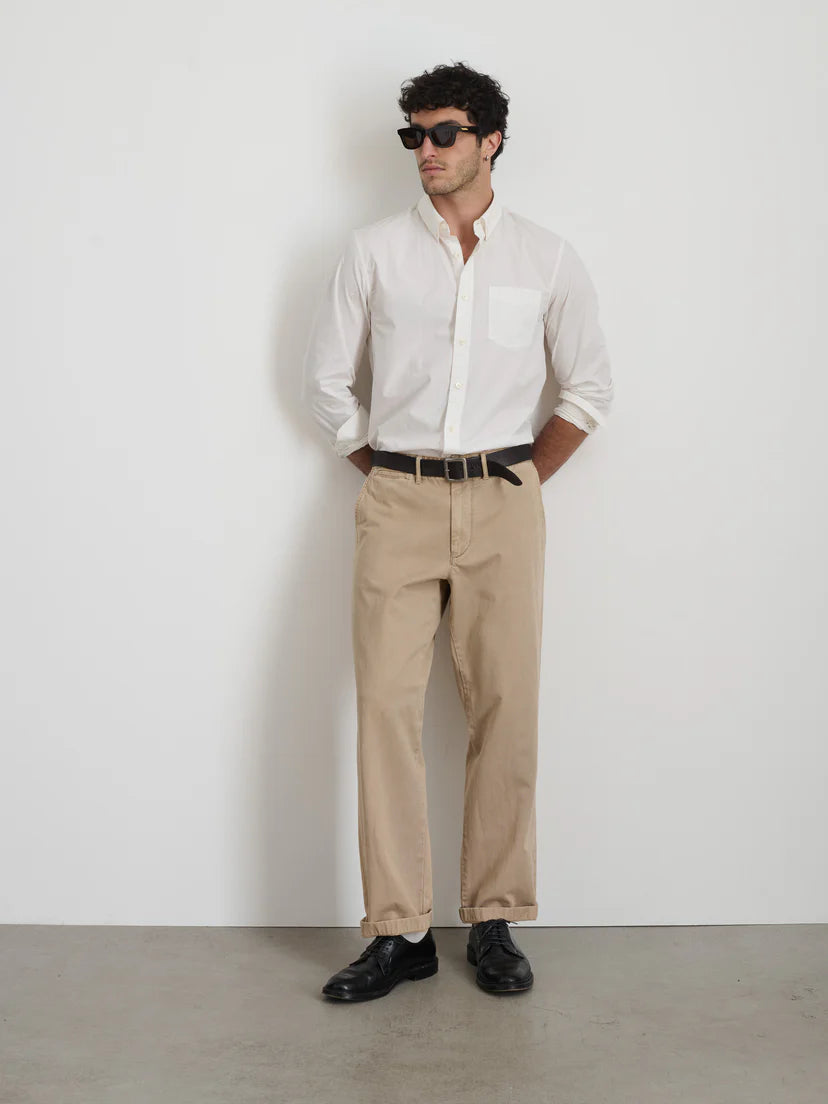 ALEX MILL STRAIGHT LEG PANT IN VINTAGE WASHED FADED KHAKI