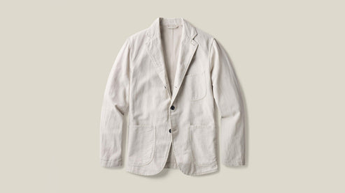 BUCK MASON LINEN HOPSACK CARRY-ON JACKET IN NATURAL product view