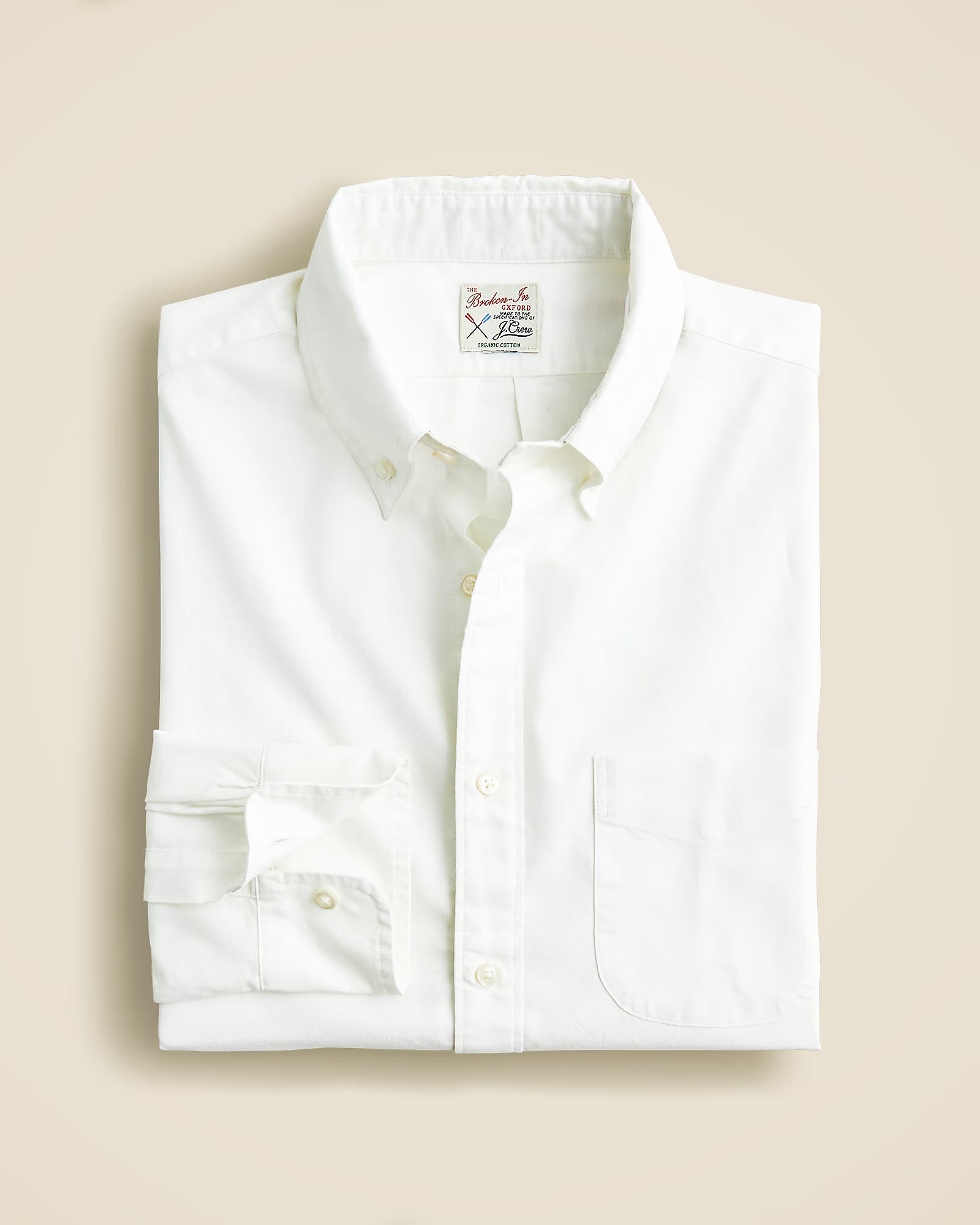 J. Crew J.CREW BROKEN-IN ORGANIC OXFORD SHIRT IN WHITE in WHITE — main product view