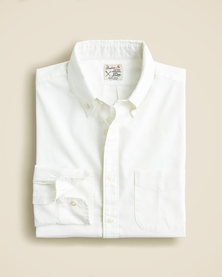 J.CREW BROKEN-IN ORGANIC OXFORD SHIRT IN WHITE
