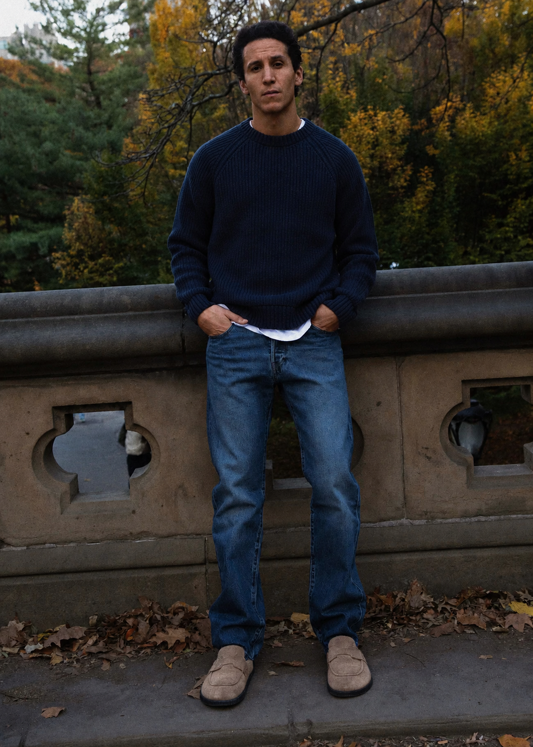 YELLOW LABEL CO. CHUNKY KNIT IN DARK BLUE in DARK BLUE — main product view