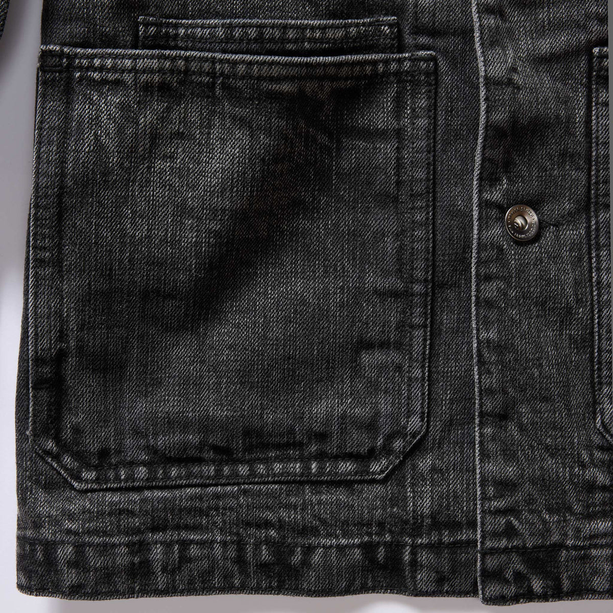 TAYLOR STITCH SELVAGE DENIM FREMONT JACKET IN BLACK WASH in BLACK WASH — view 5