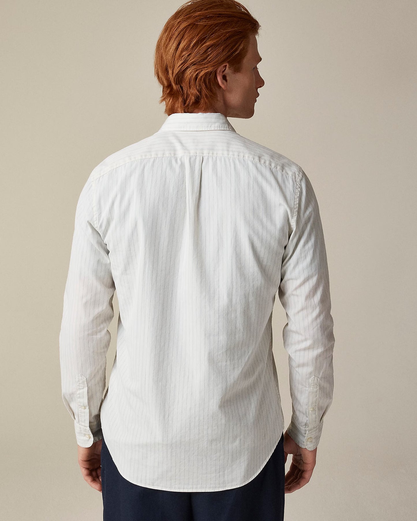 J.CREW SECRET WASH COTTON POPLIN LS SHIRT WITH POINT COLLAR