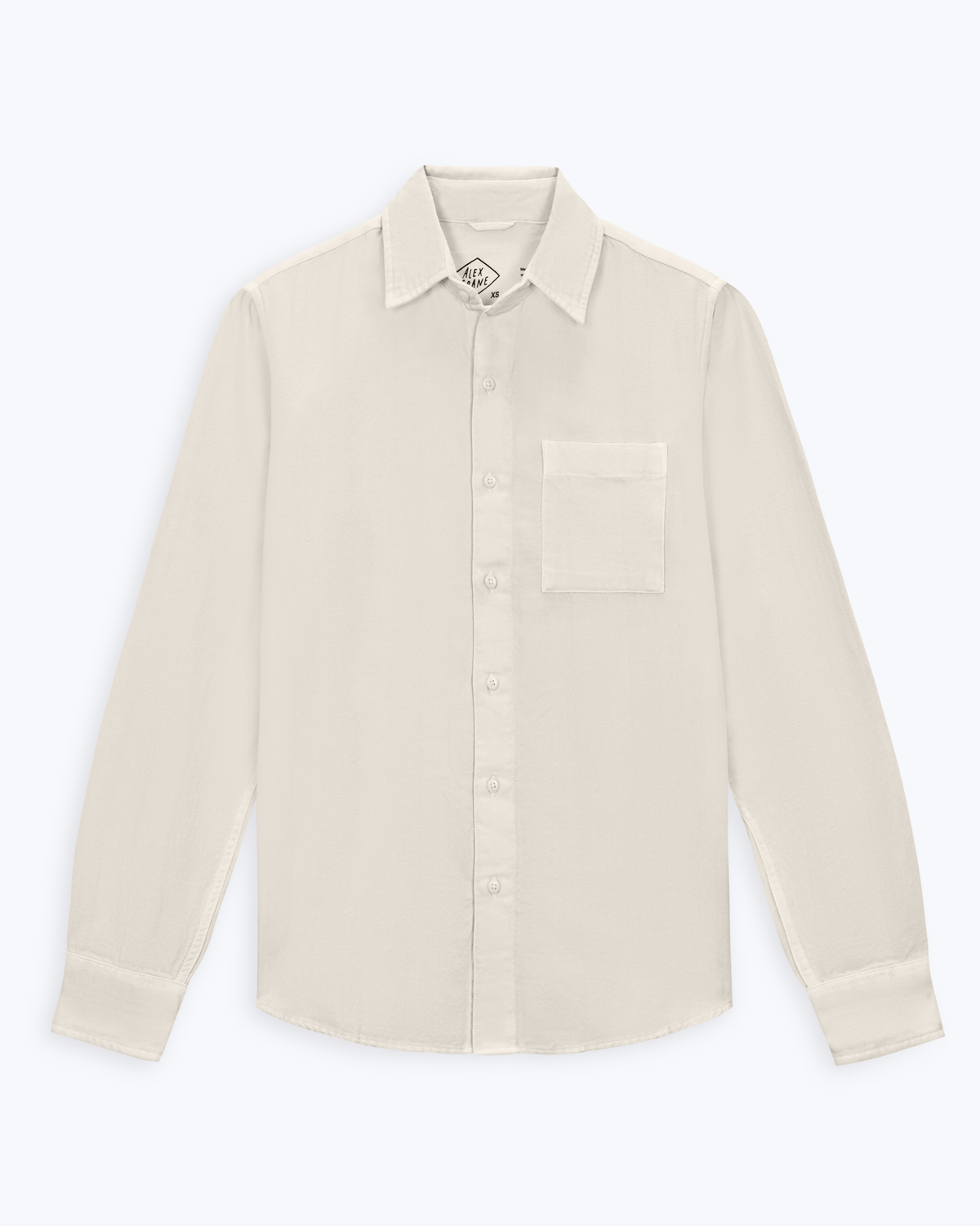 ALEX CRANE HERRINGBONE FLANNEL SHIRT IN CREAM