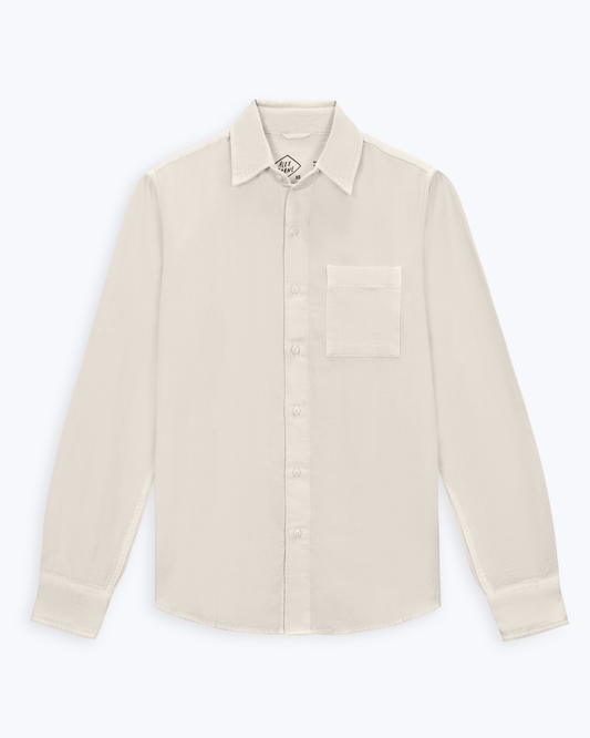 ALEX CRANE HERRINGBONE FLANNEL SHIRT IN CREAM
