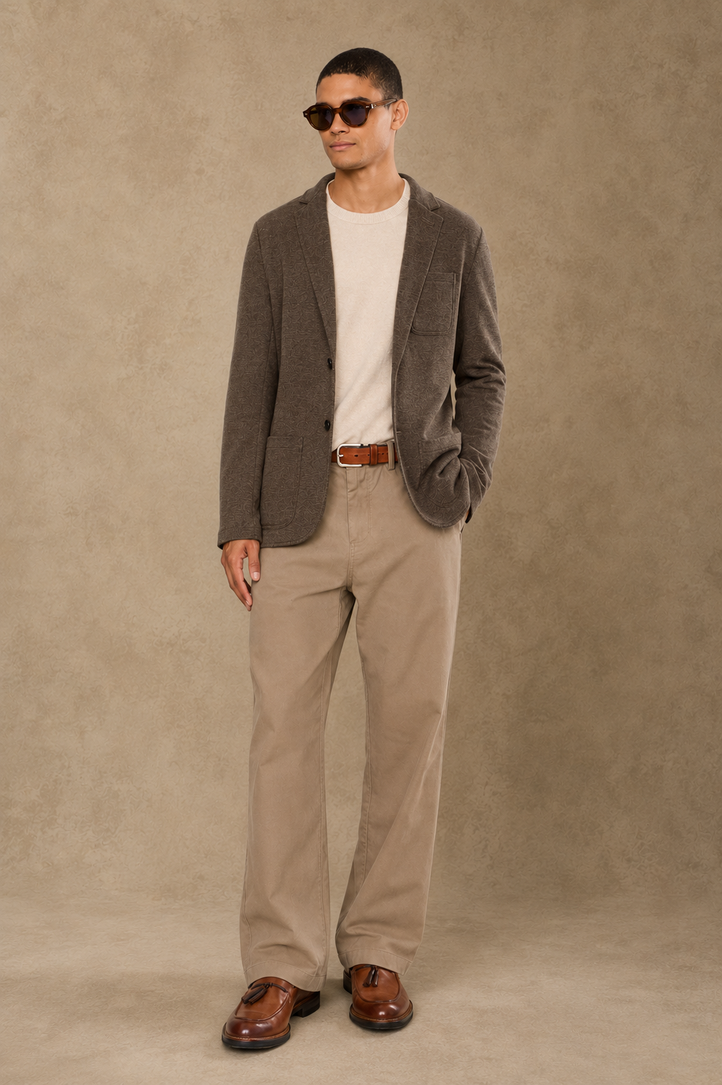 FAHERTY INLET KNIT BLAZER IN DEEP BROWN HEATHER