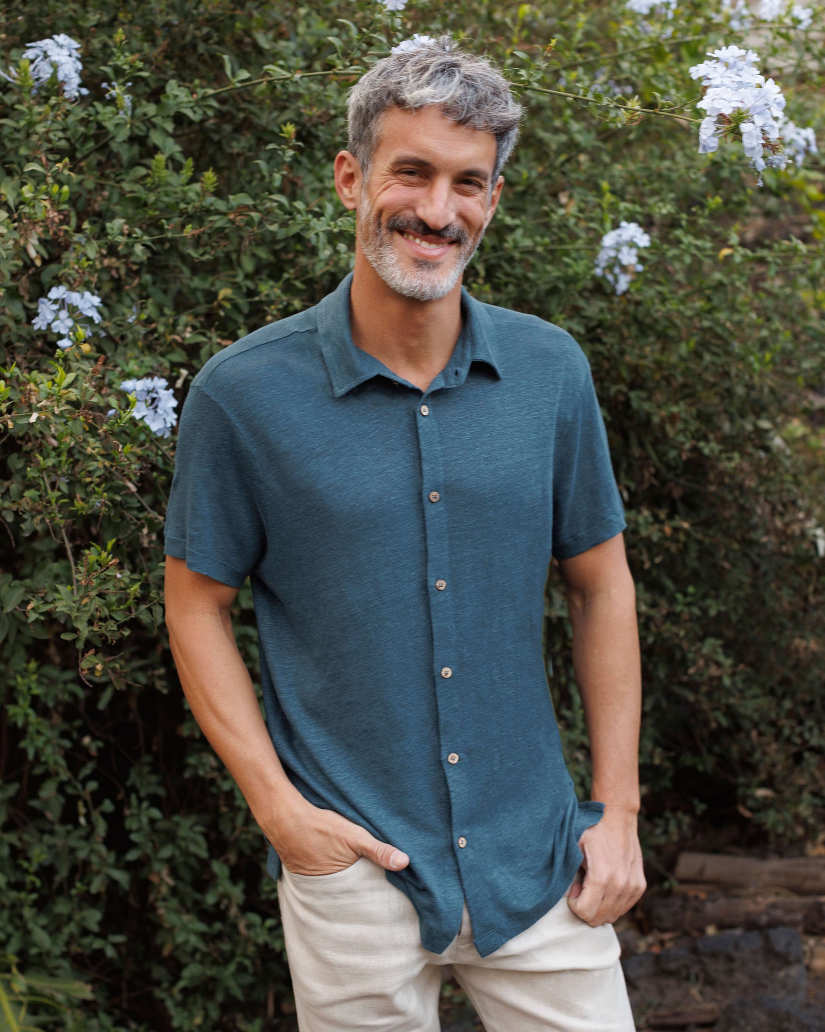 ALEX CRANE KNIT OLA SHIRT IN DUSK in DUSK — view 2
