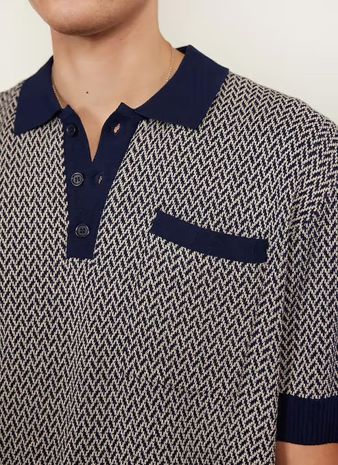 PERCIVAL CASA MARTINI COTTIN POLO IN NAVY product view