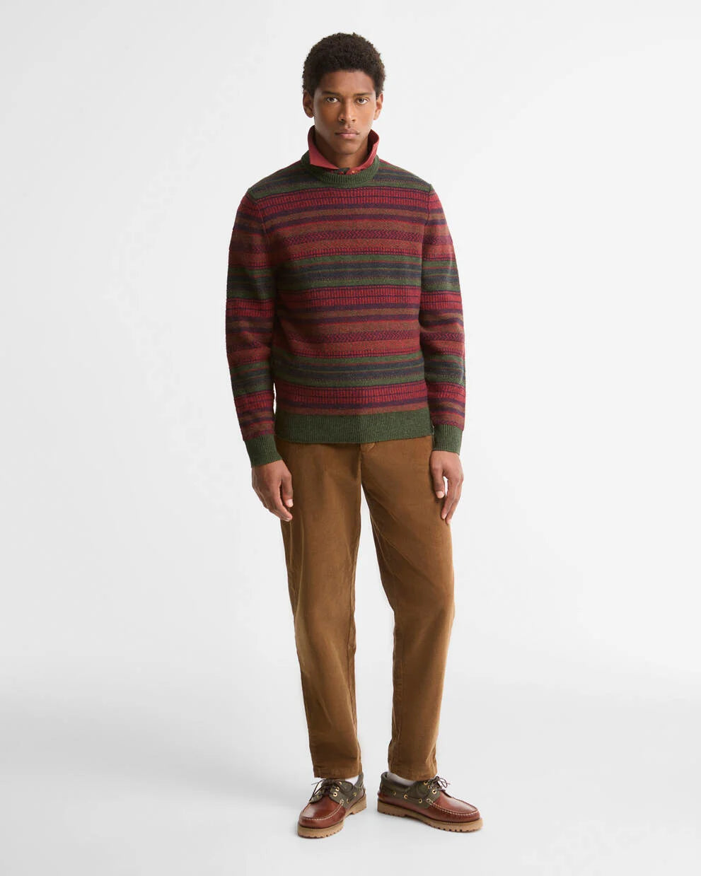 BARBOUR HIGHSTED FAIR ISLE CREWNECK IN SAGE