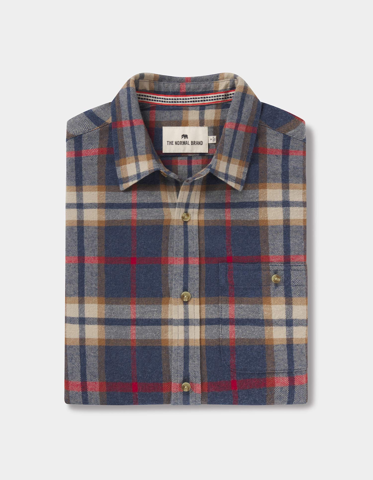 THE NORMAL BRAND HUDSON DOUBLE BRUSHED FLANNEL SHIRT IN EVENTIDE PLAID in EVENTIDE PLAID — main product view