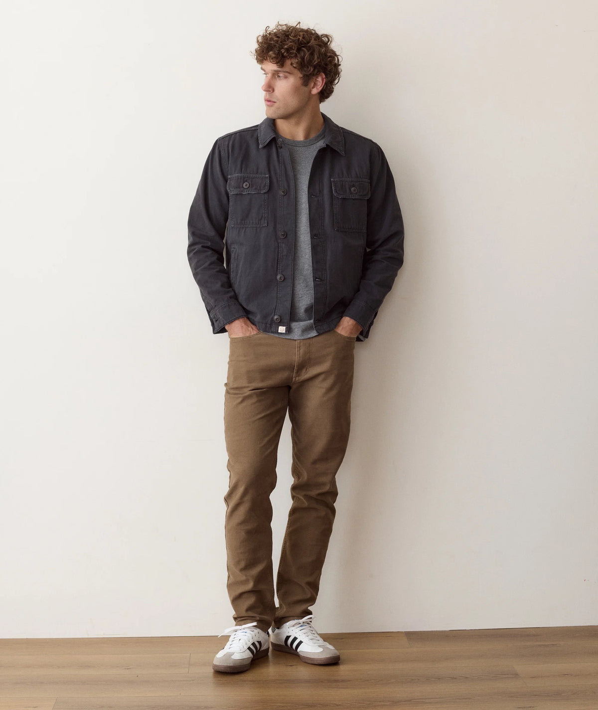 MARINE LAYER PATRICK OVERSHIRT IN FADED BLACK