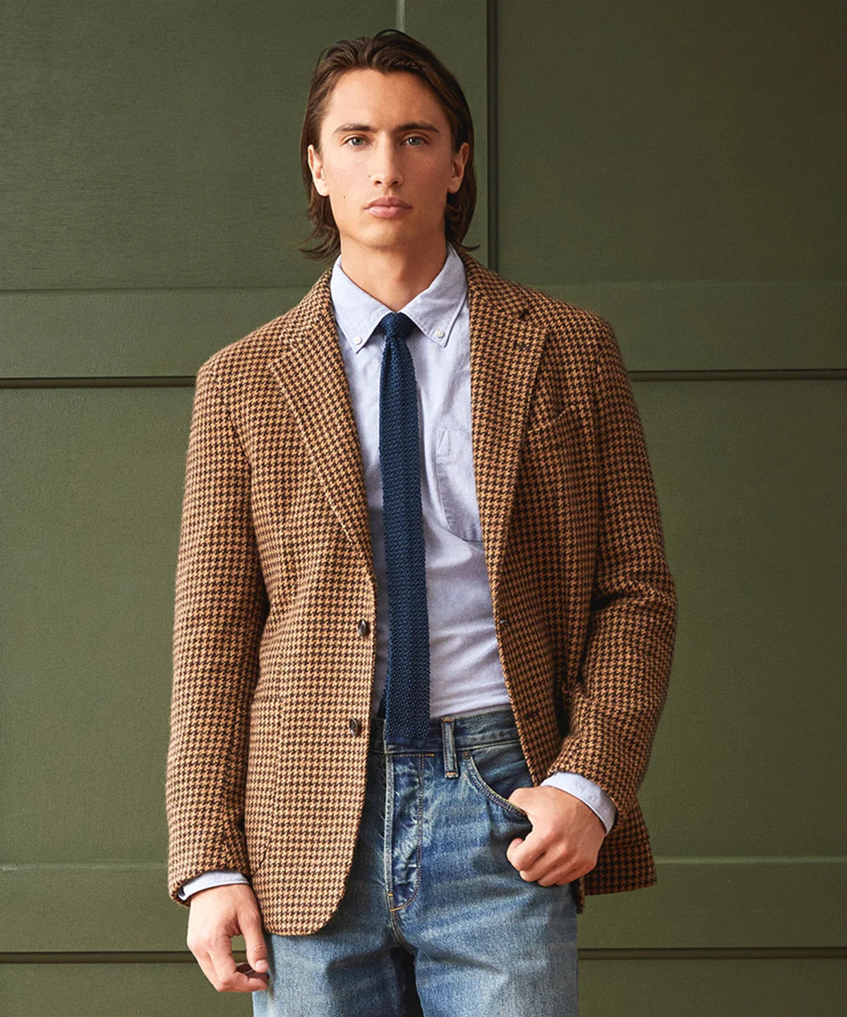 TODD SNYDER ITALIAN MADISON SPORT COAT IN BROWN HOUNDSTOOTH