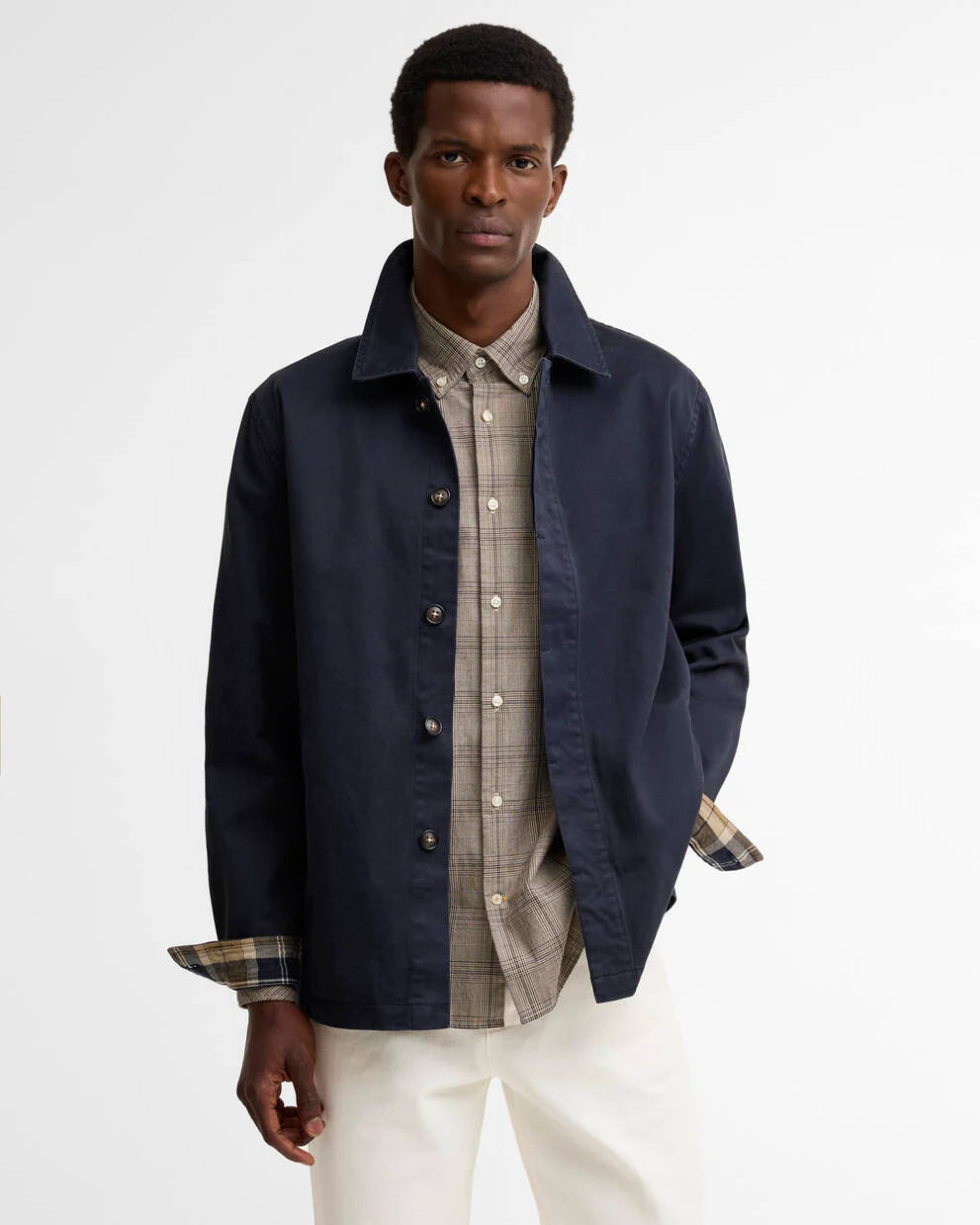 BARBOUR YORKLANE TWILL OVERSHIRT IN DARK NAVY