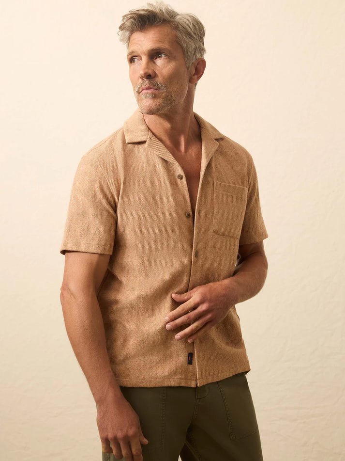 FAHERTY SS OASIS SHIRT IN RUST ORANGE