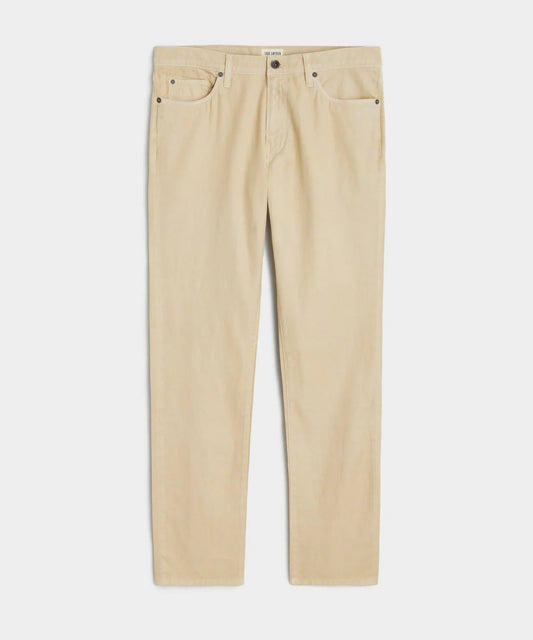 TODD SNYDER SLIM 5-POCKET COTTON LINEN PANT IN KHAKI