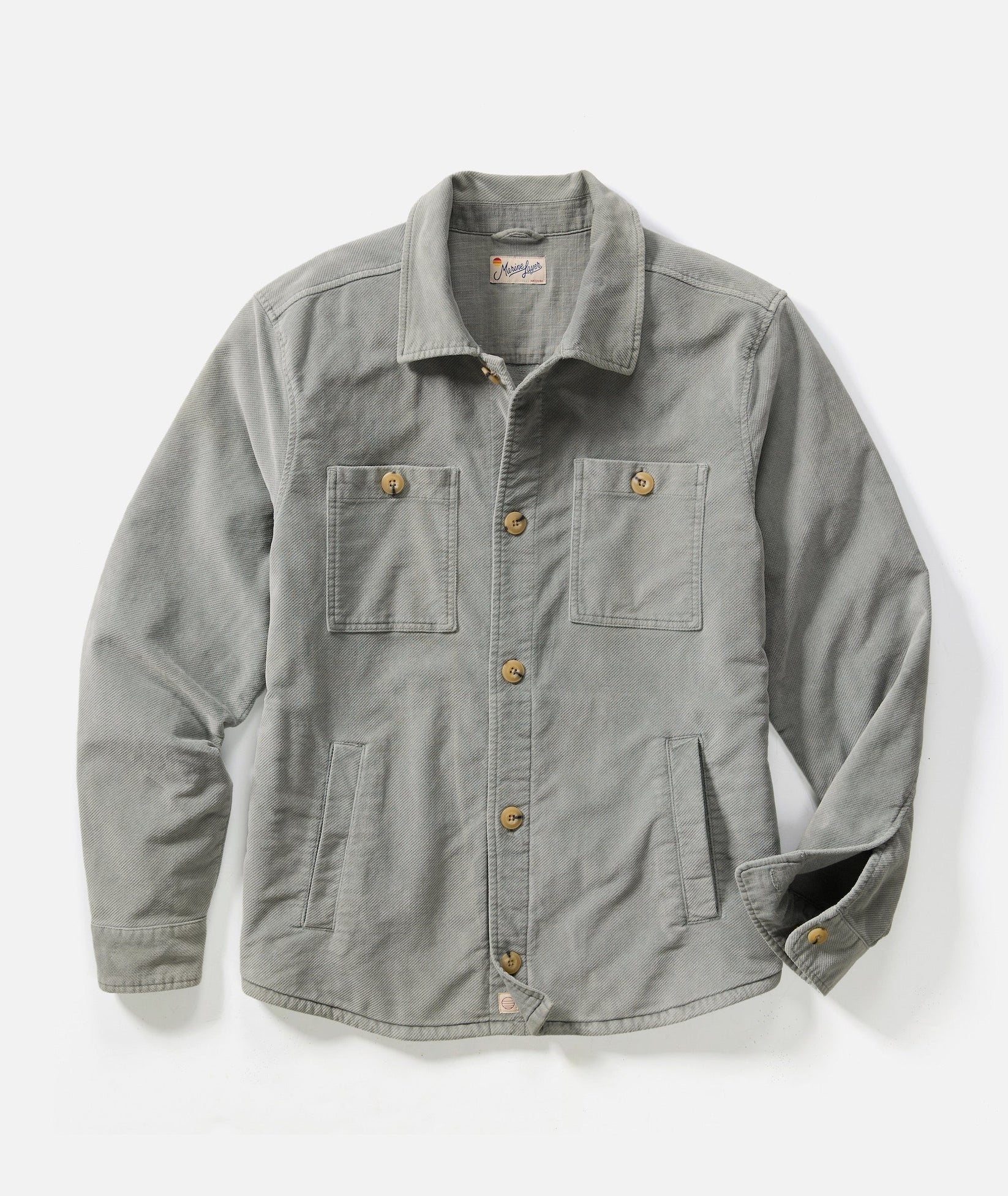 MARINE LAYER MAX MOLESKIN OVERSHIRT IN SLATE in SLATE — main product view