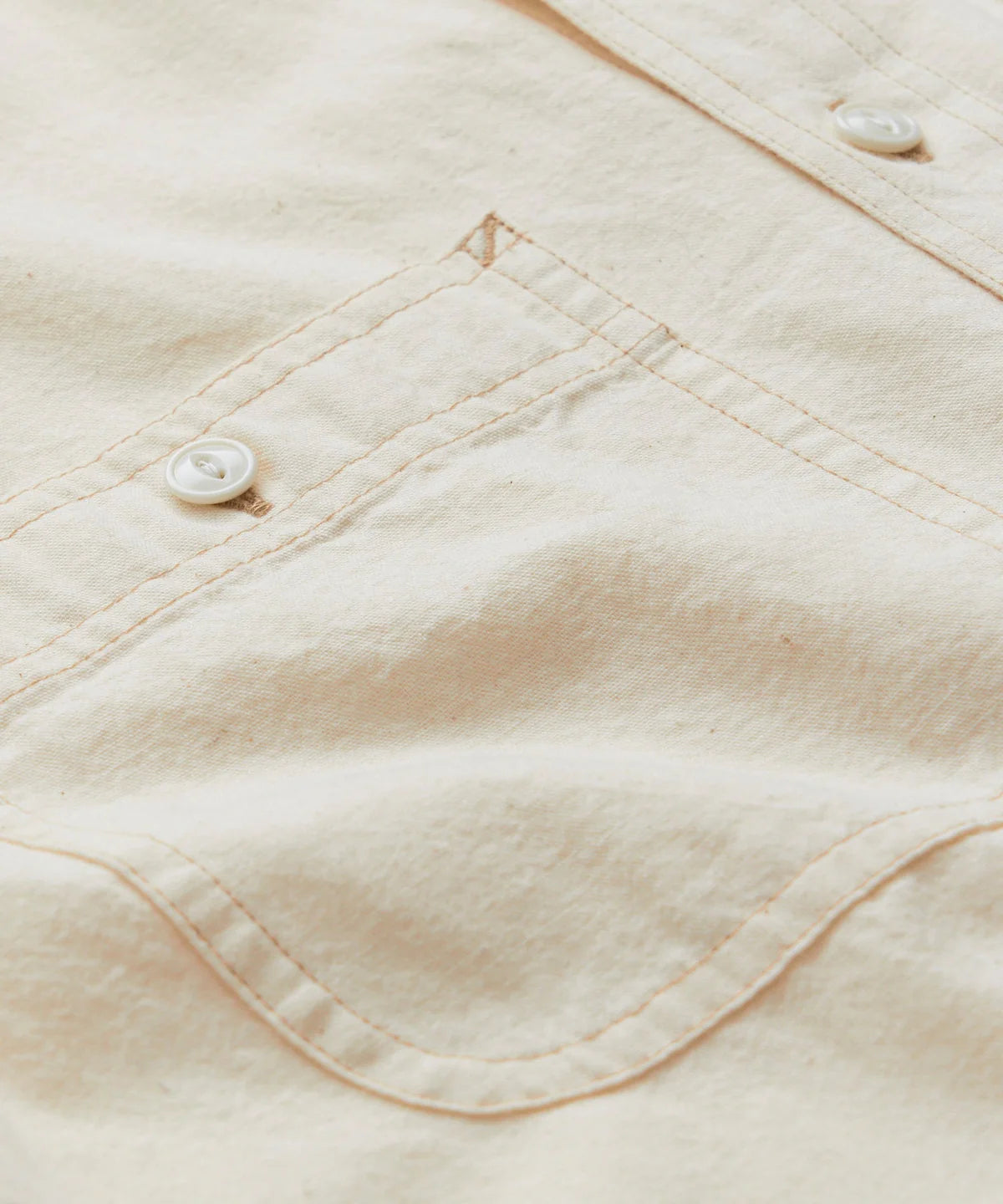 TODD SNYDER JAPANESE CHAMBRAY WORK SHIRT IN OFF WHITE in OFF WHITE — view 2