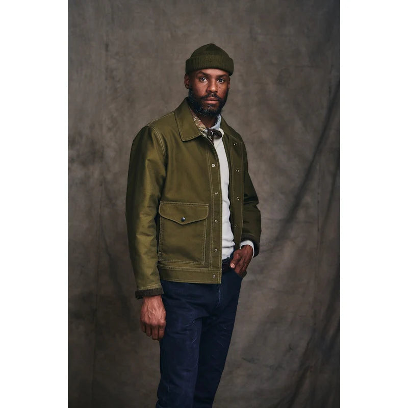 FILSON WORK JACKET IN DARK OLIVE in DARK OLIVE — view 3