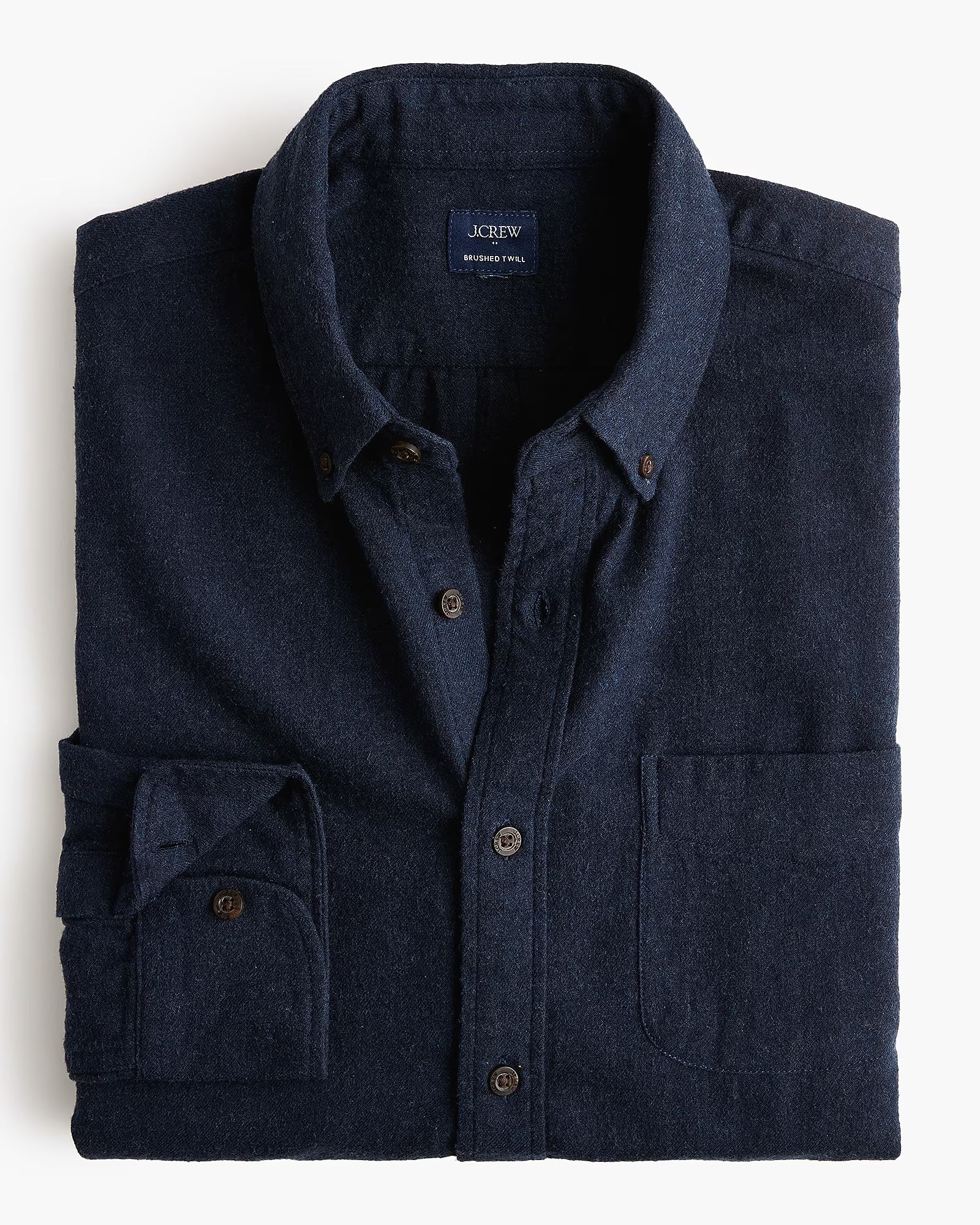 J. Crew J.CREW BRUSHED TWILL SHIRT IN HEATHER INDIGO in HEATHER INDIGO — main product view