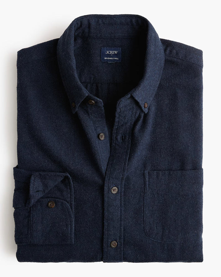 J.CREW BRUSHED TWILL SHIRT IN HEATHER INDIGO