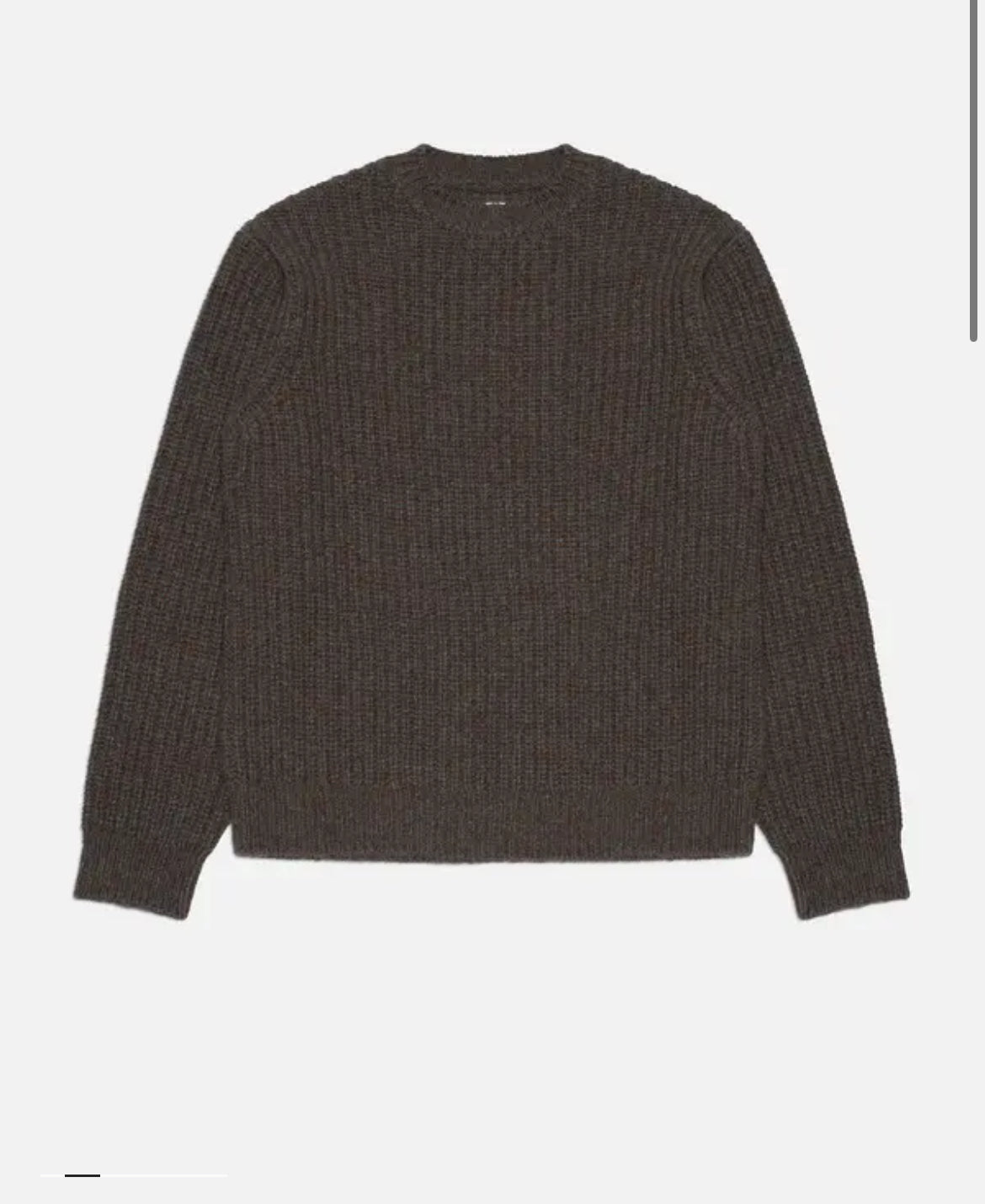 NUDIE JEANS AUGUST CHUNKY KNIT CREW NECK IN BROWN in BROWN — main product view