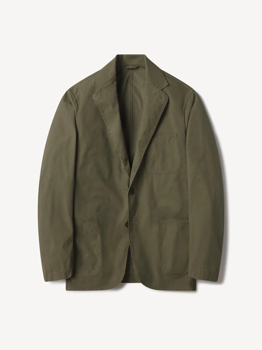 BUCK MASON PARACHUTE POPLIN CARRY-ON JACKET IN TANKER GREEN VENICE WASH in TANKER GREEN VENICE WASH — main product view