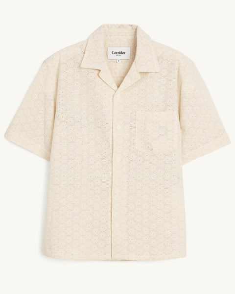 CORRIDOR FLORAL EYELET SS IN NATURAL