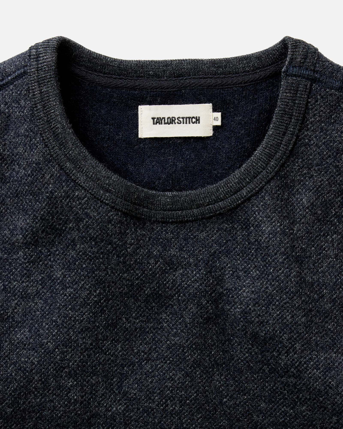 TAYLOR STITCH EVANS CREW IN NAVY BIRDSEYE WOOL in NAVY BIRDSEYE WOOL — view 2