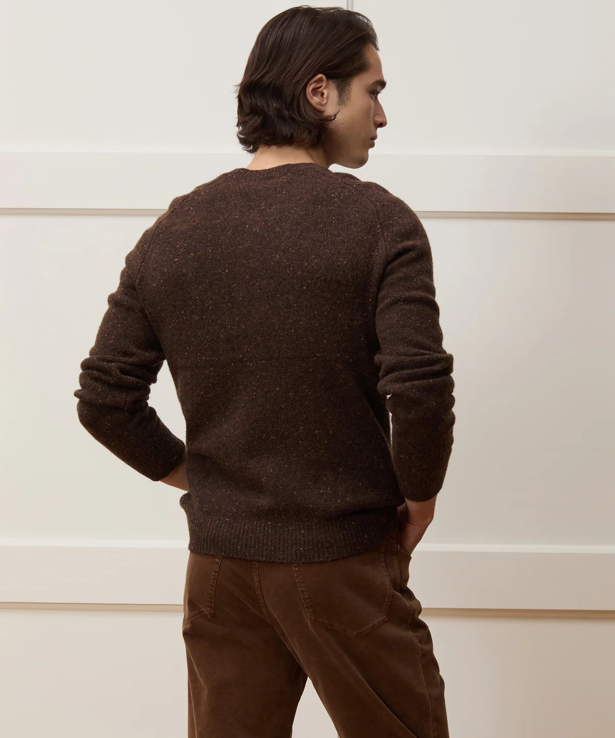TODD SNYDER DONEGAL CREWNECK IN TABACCO in TABACCO — view 3