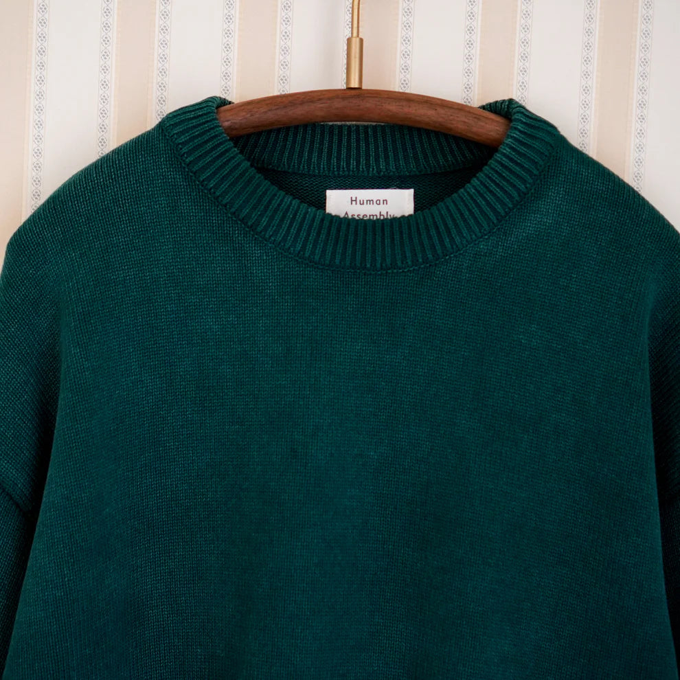 HUMAN ASSEMBLY Nº 812 CREWNECK SWEATER IN GREEN in GREEN — view 2