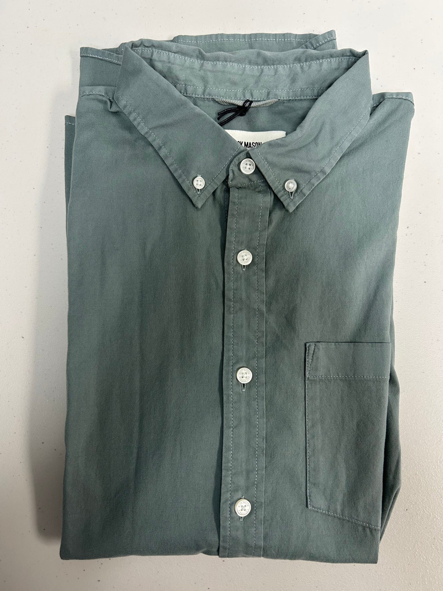 BUCK MASON CALIFORNIA OXFORD ONE POCKET BD SHIRT IN LAKE