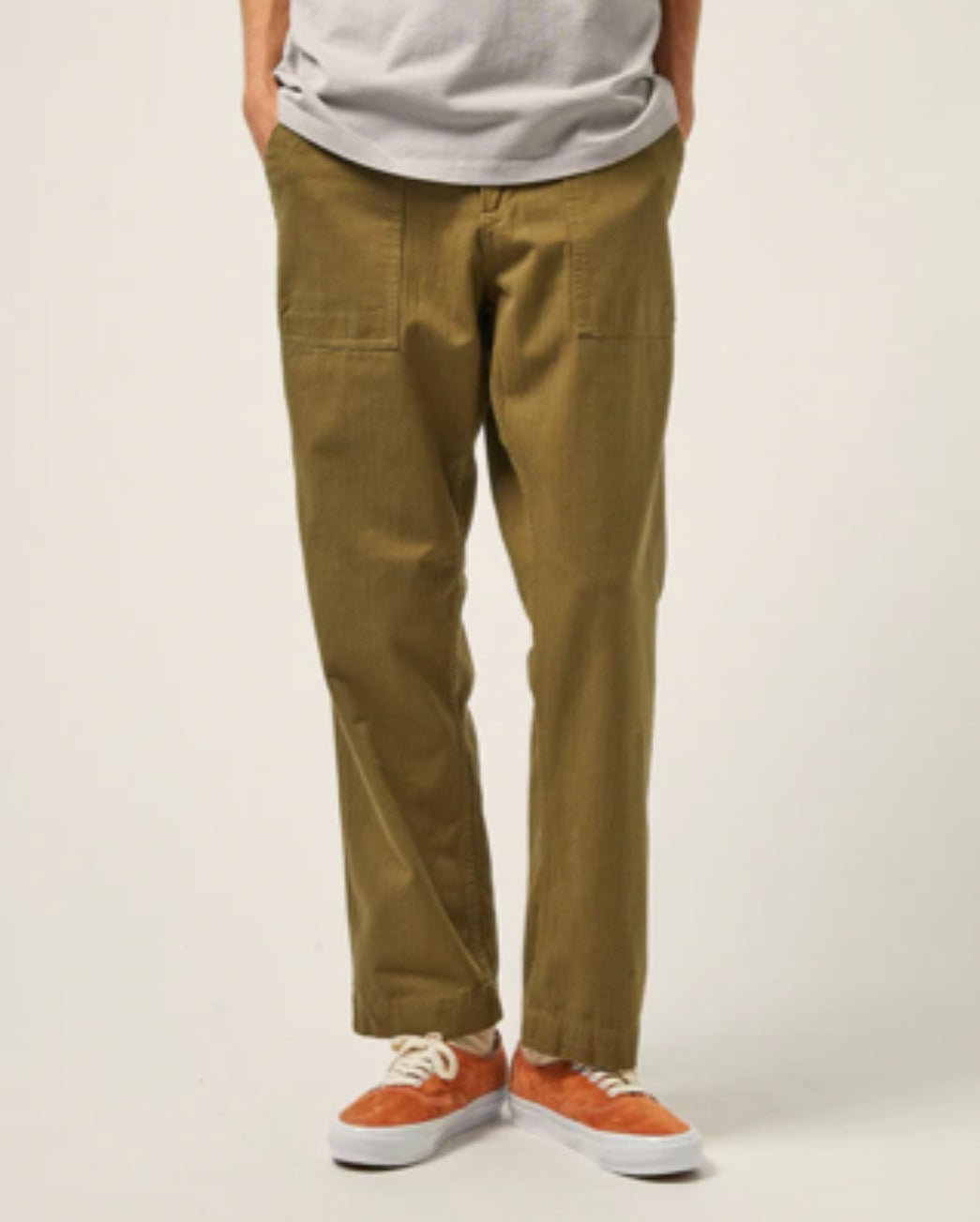 CORRIDOR HERRINGBONE CAMP POCKET TROUSER IN ARMY in ARMY — view 2