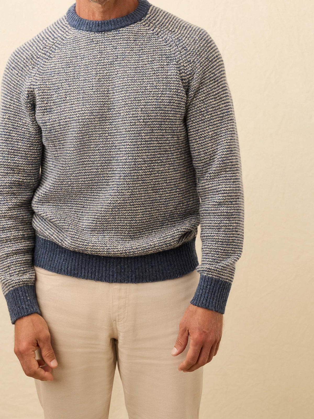 Faherty Donegal Crew Sweater in Sea Feeder Marl - Rent with Thred