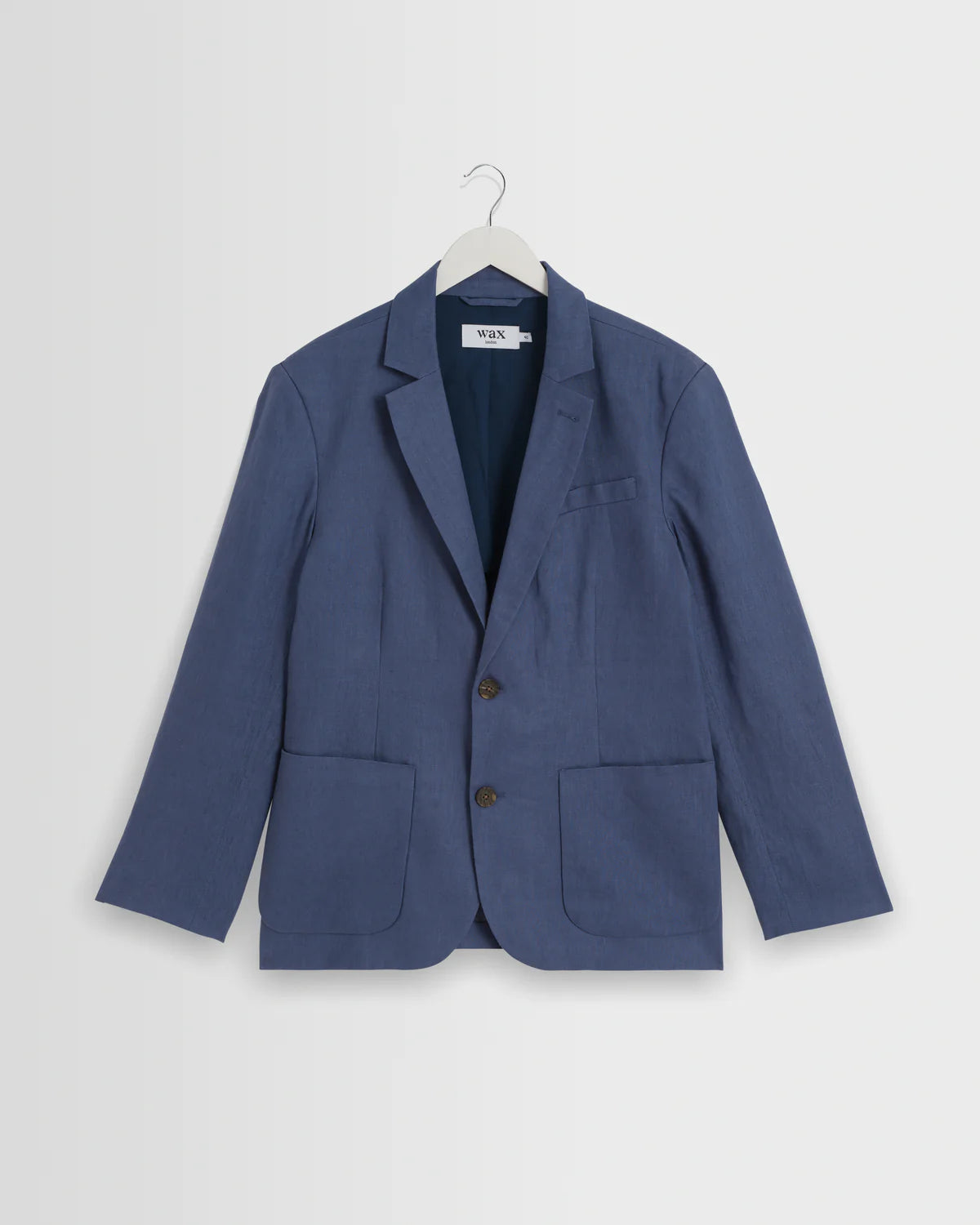 WAX LONDON FINTRY SINGLE-BREASTED LINEN BLAZER IN MID BLUE in MID BLUE — main product view