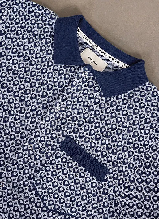 PERCIVAL CASA PICCANTE SHIRT IN BLUE JACQUARD