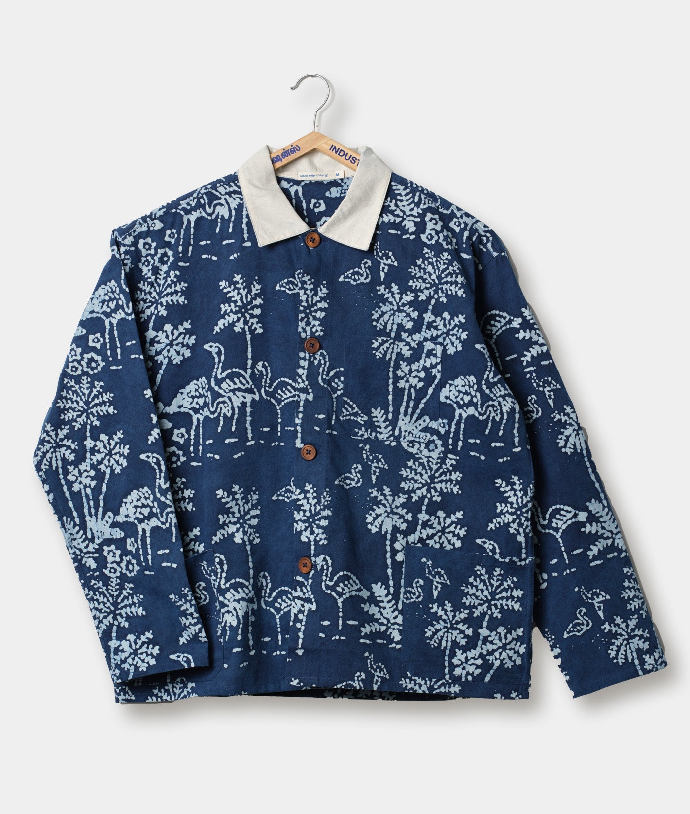 INDUSTRY OF ALL NATIONS PONYA JACKET IN INDIGO 12 BATIK FLAMINGO in INDIGO 12 BATIK FLAMINGO — main product view