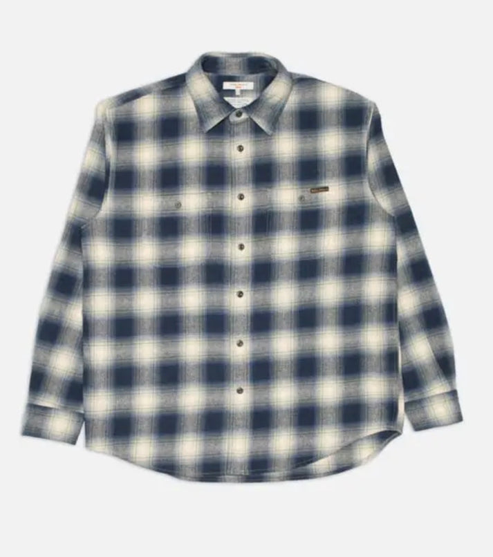 NUDIE JEANS JULIAN WORKER SHIRT IN CHECKED BLUE